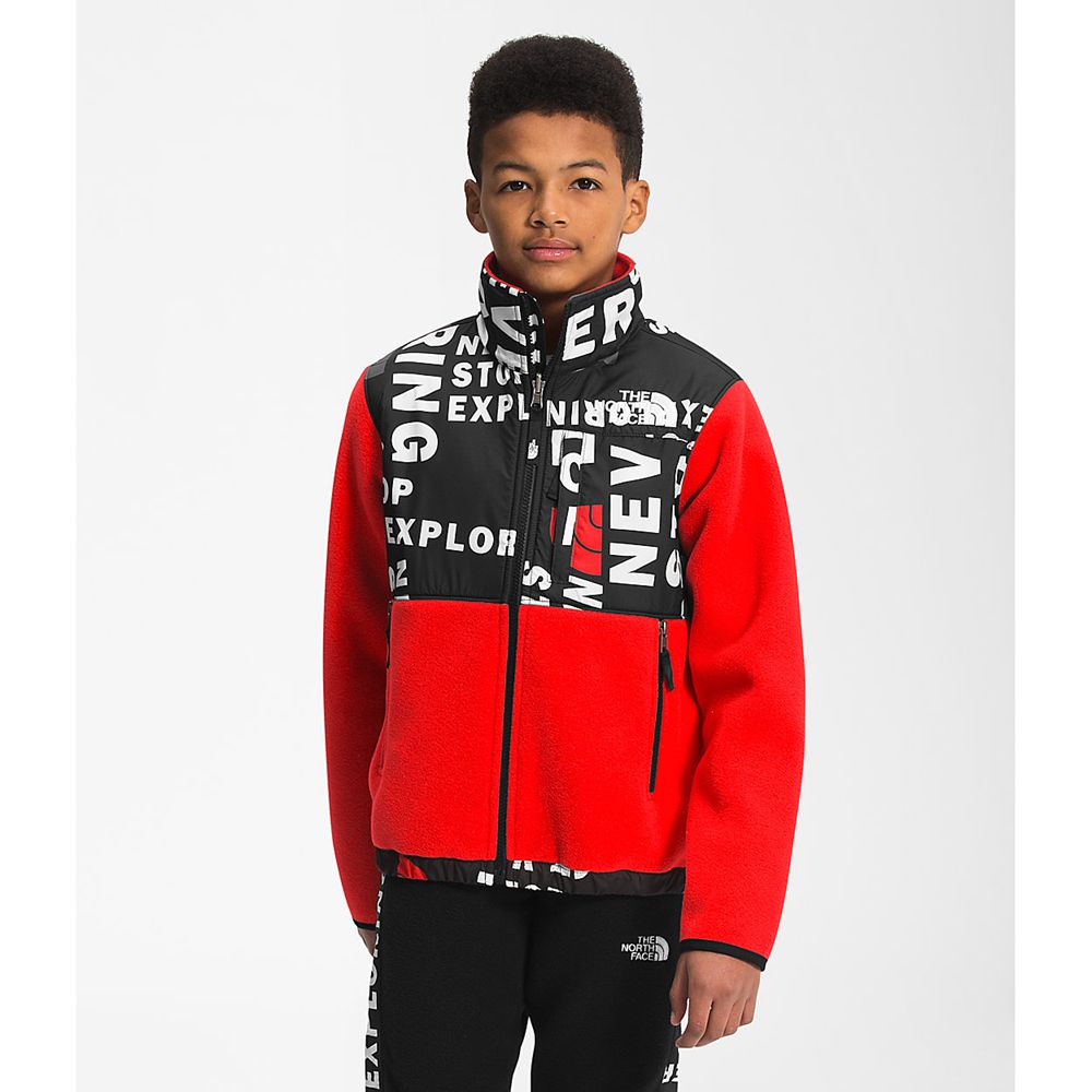 The North Face Jackets Youth Australia - The North Face Printed ’95 Retro Denali Red / Black (SKG-21